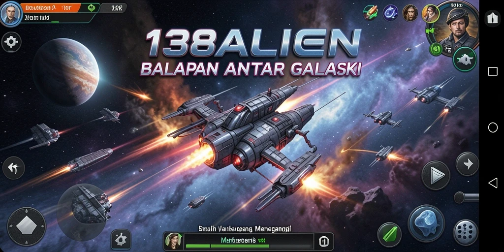 Tampilan gameplay <strong>138ALIEN</strong> yang penuh aksi di lintasan luar angkasa.