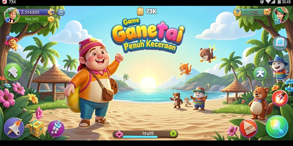 Tampilan gameplay dari 73K yang menarik dan menghibur.