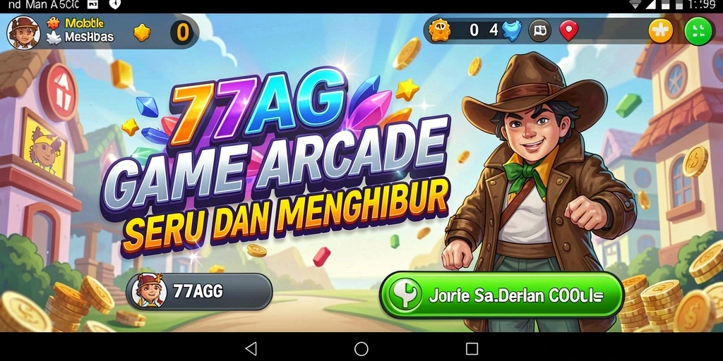 Screenshot 77AG menampilkan gameplay arcade yang seru dan penuh aksi.