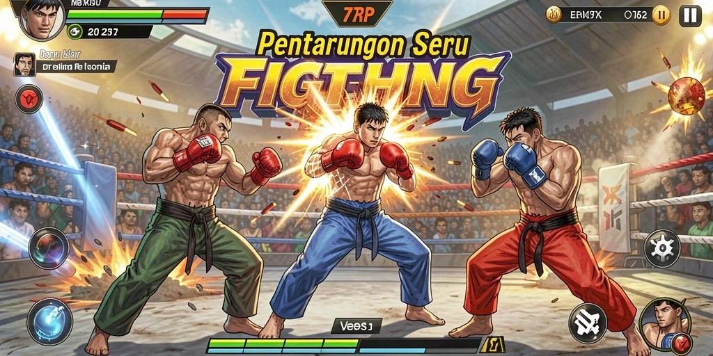 Screenshot gameplay menarik dari 77RP menunjukkan pertarungan intens.
