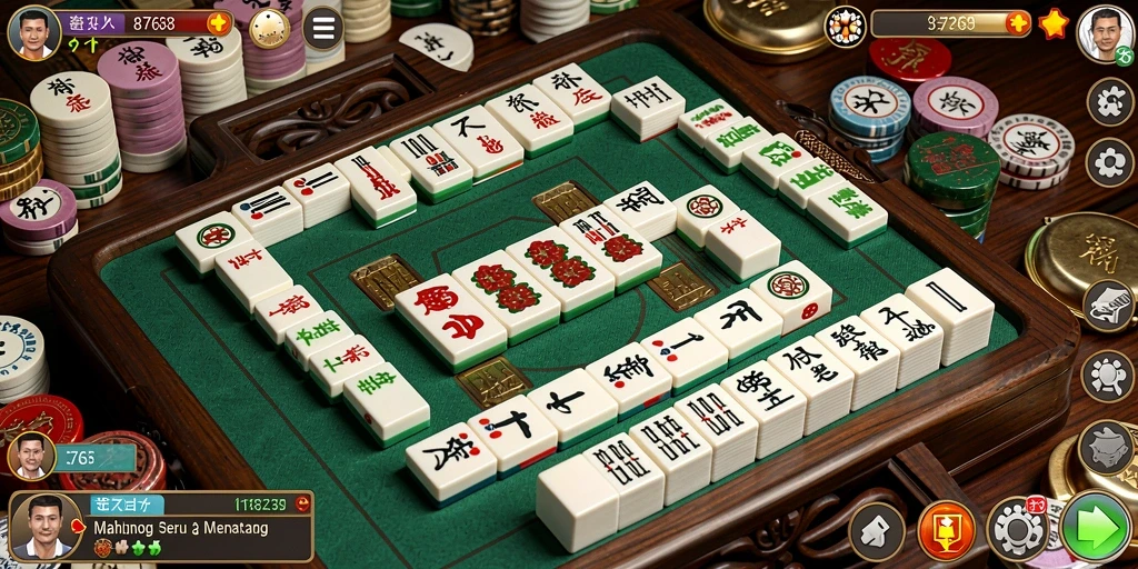 Tampilan menarik dari gameplay 8768 Mahjong yang menantang.