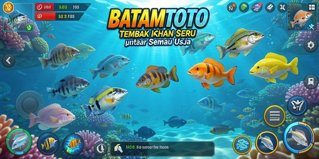 Screenshot dari gameplay seru Tembak Ikan BATAMTOTO.