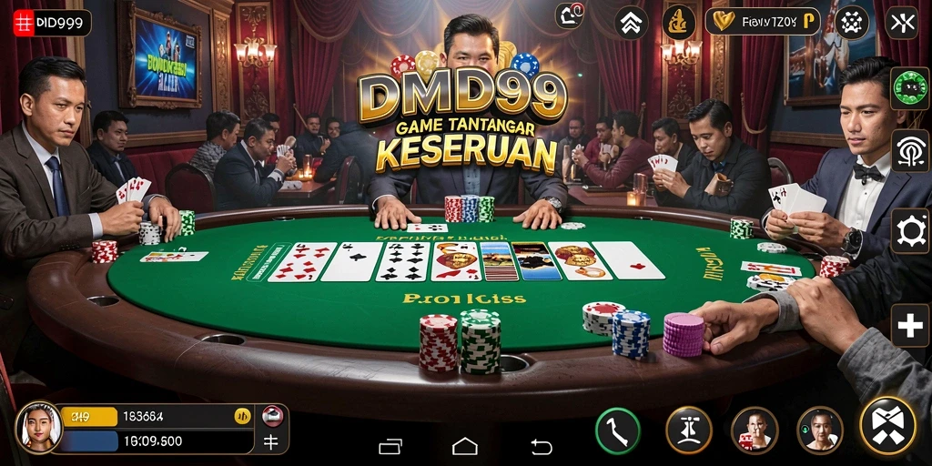 Tampilan gameplay poker yang mendebarkan di DMD999.