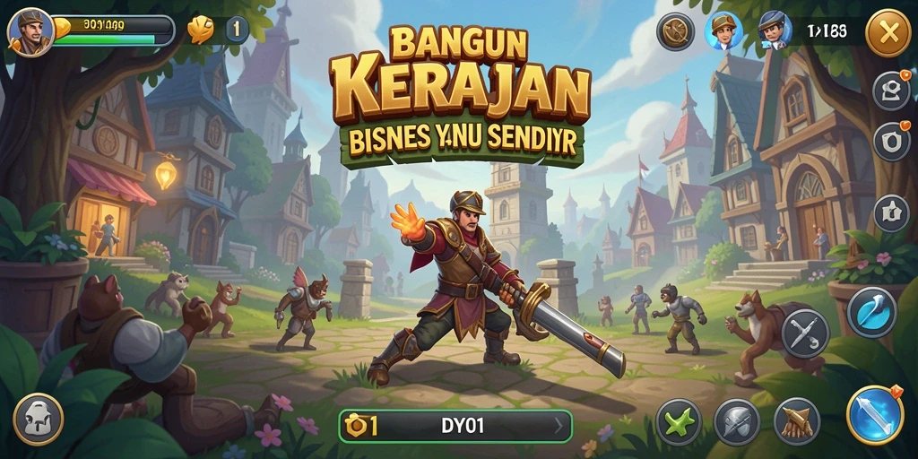 Tampilan gameplay DY01 yang menarik dengan berbagai elemen Tycoon.