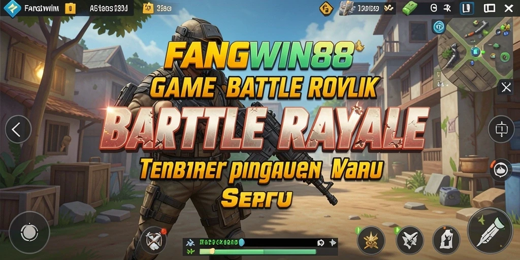 Screenshot utama dari gameplay seru FANGWIN88 dalam pertarungan Battle Royale.