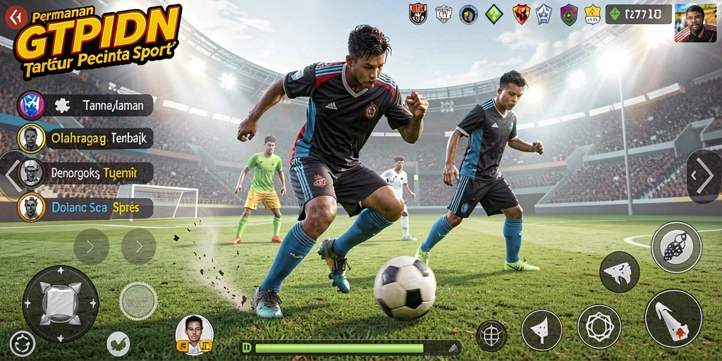 Tampilan gameplay olahraga GTPIDN yang seru dan mendebarkan.