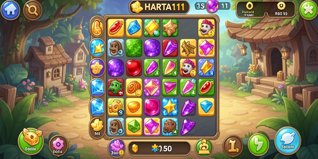 Screenshot gameplay HARTA11 yang menarik dengan kombinasi warna-warni.
