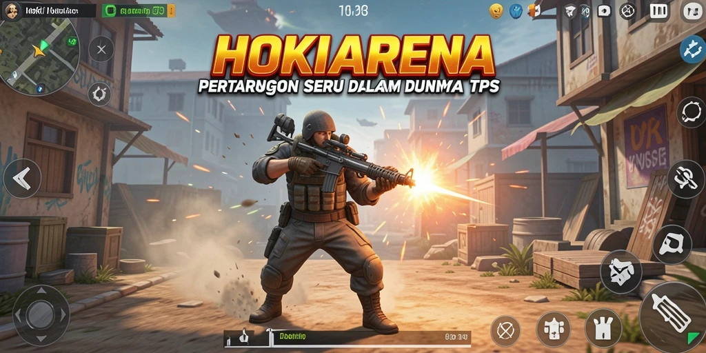 Tampilan gameplay HOKIARENA yang mendebarkan dalam aksi TPS.