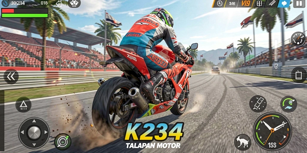 Gambaran menegangkan dari balapan motor K234.