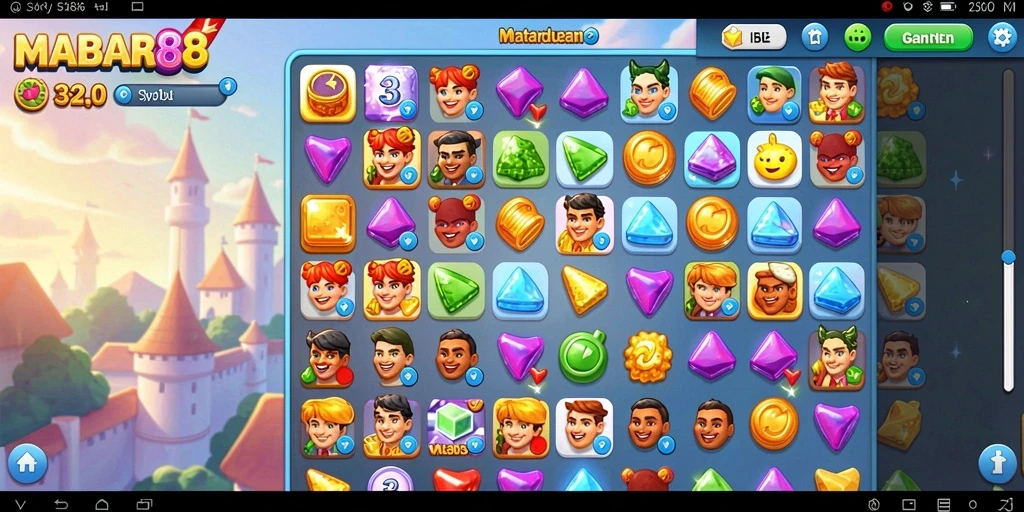 Tampilan gameplay MABAR88 yang menantang dan penuh warna.