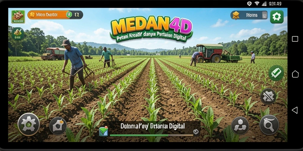 Tampilan screenshot MEDAN4D menampilkan keseruan bertani dan panen.