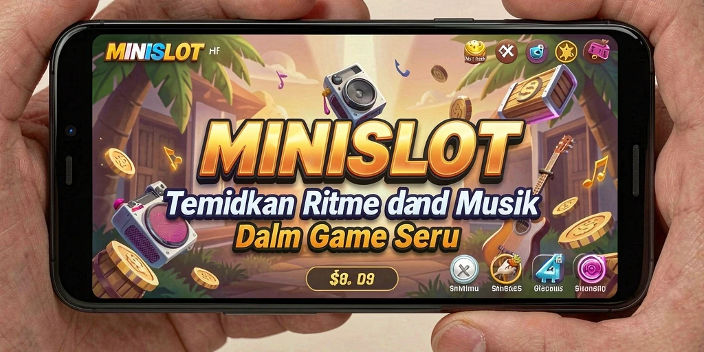 Tampilan screenshot MINISLOT menampilkan gameplay seru dengan irama musik.