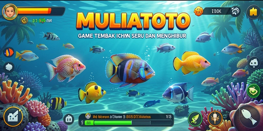 Tampilan gameplay seru MULIATOTO saat menembak ikan.