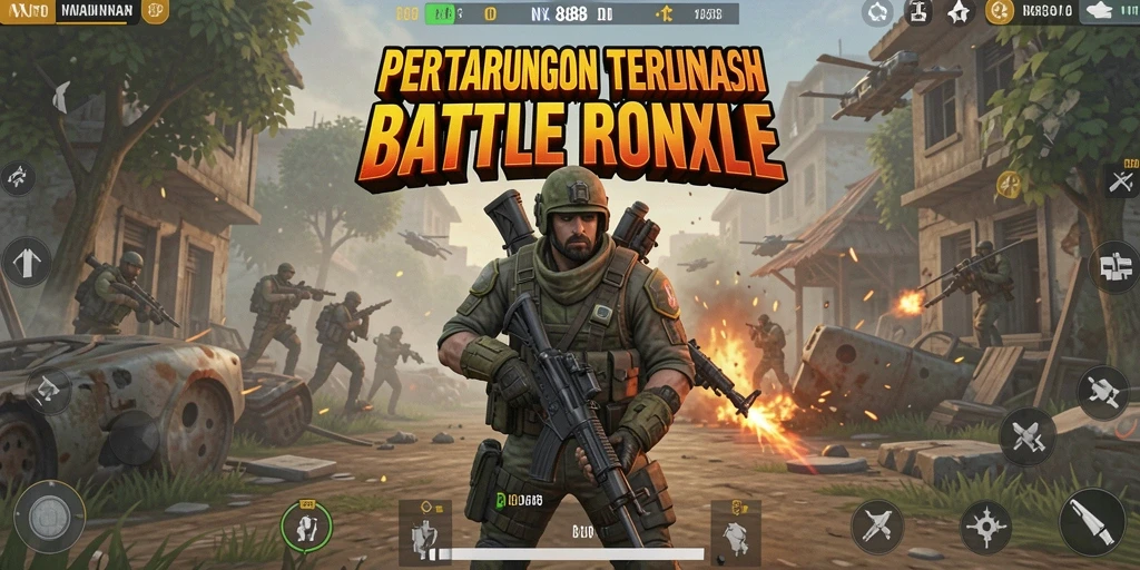 Gameplay seru NX888 dalam pertempuran Battle Royale.