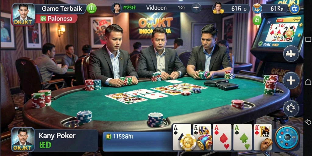 Screenshot gameplay Poker terlihat menarik dan interaktif.