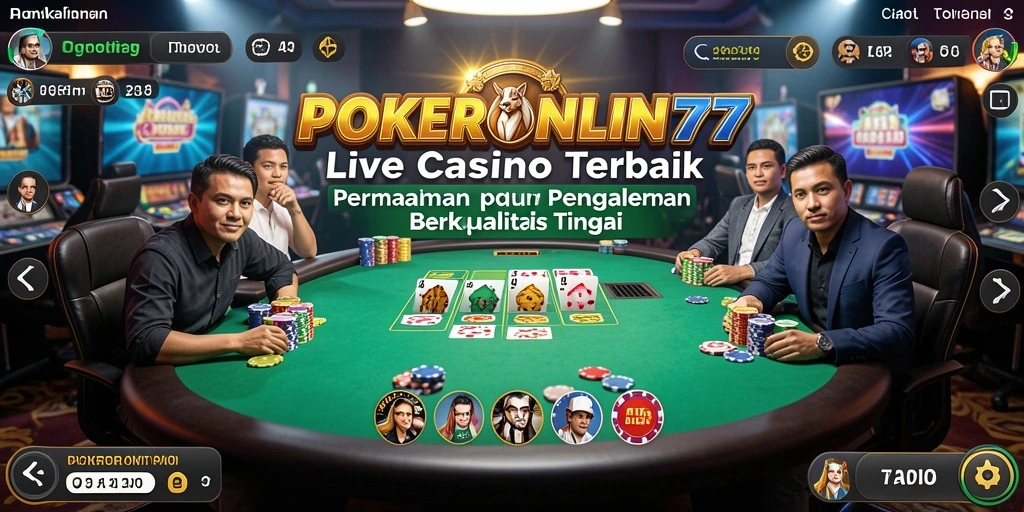 Tampilan permainan Live Casino yang menegangkan di POKERONLIN77.
