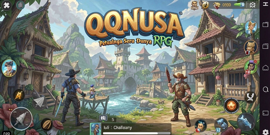 Tangkapan layar menampilkan aksi seru gameplay RPG QQNUSA.