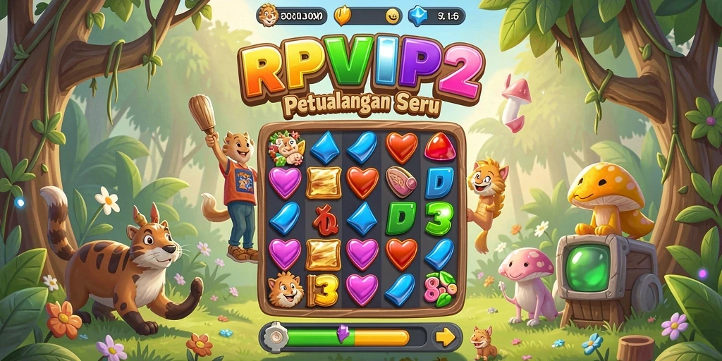 Screenshot utama RPVIP2 menampilkan gameplay Match-3 yang seru.