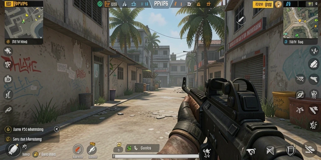 Tampilan gameplay RPVIP6 yang menampilkan pertempuran FPS yang intens.