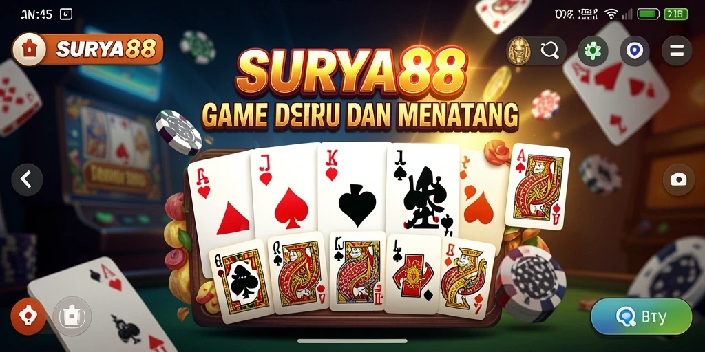 Tampilan gameplay seru dalam SURYA88 saat bermain Domino.