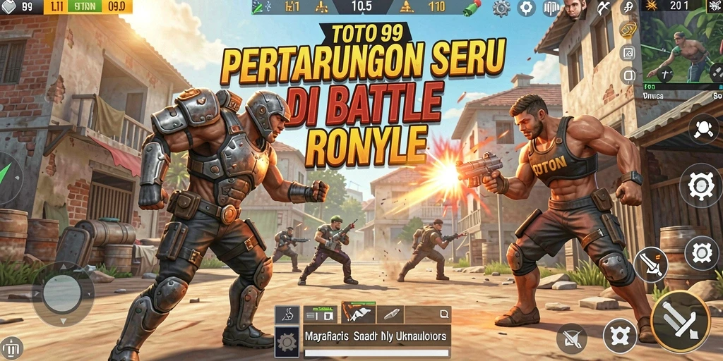 Tampilan gameplay menegangkan dalam pertarungan Battle Royale TOTO99.
